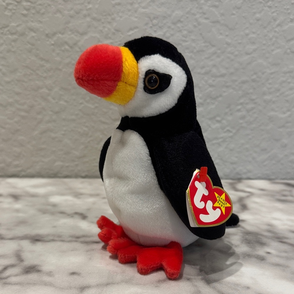 Ty Puffer Plush with Red and Yellow Accents *rare 1997